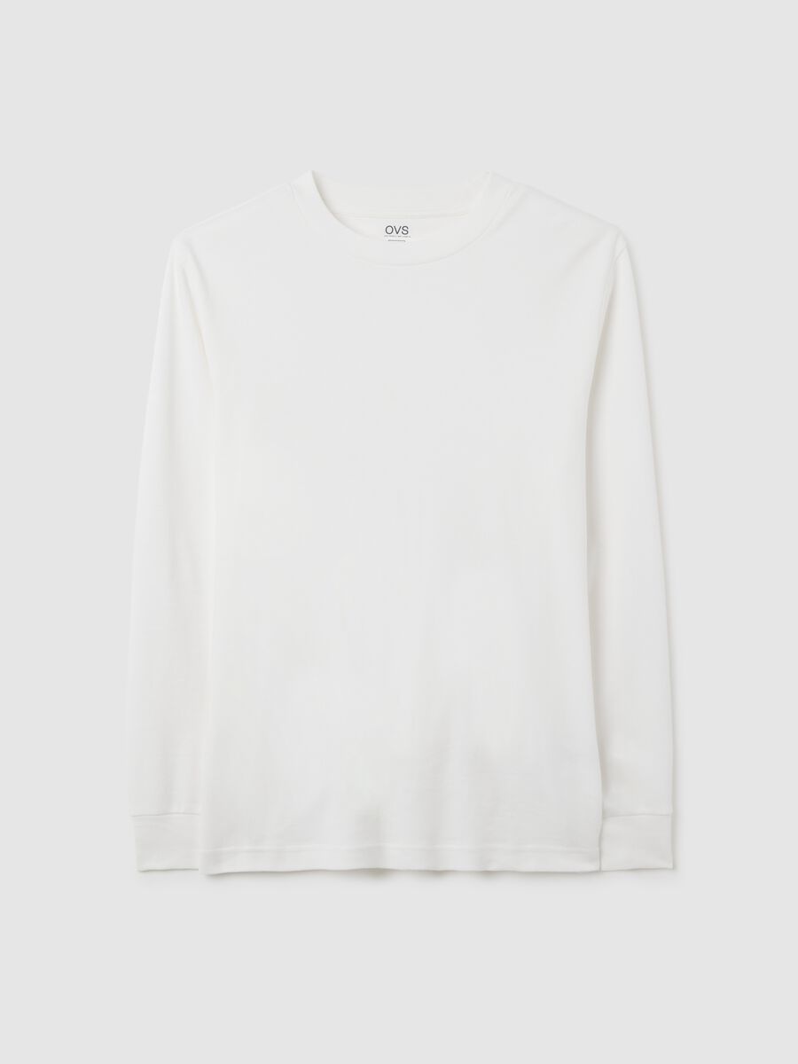 White cotton long sleeve top_4