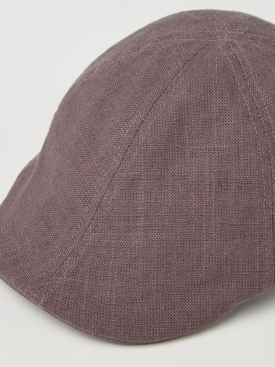 Viscose and linen flat cap_1