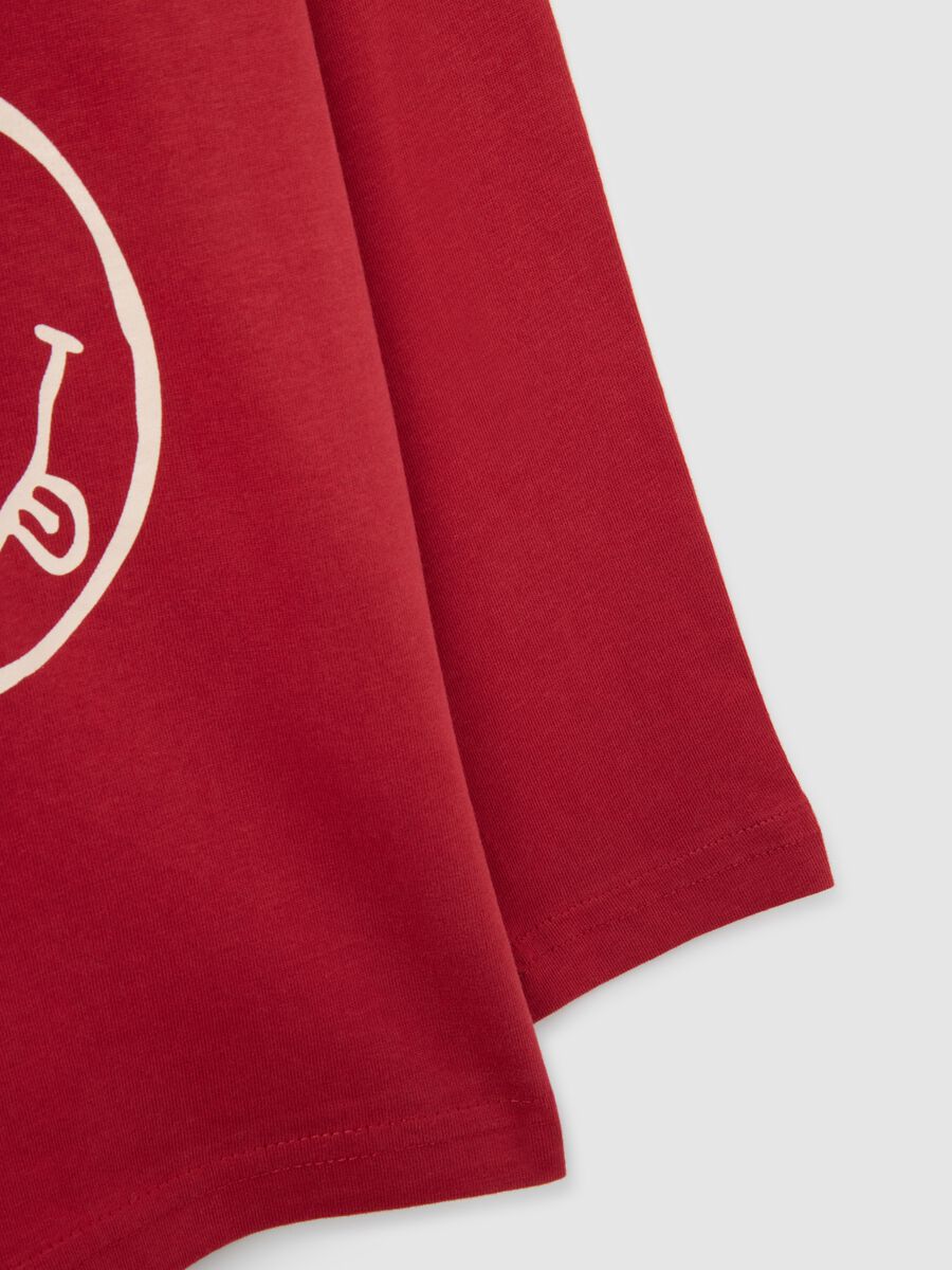 Long-sleeved red cotton shirt_3