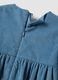 Blue pure cotton dress with floral embroidery and crew neck, oversized fit_3