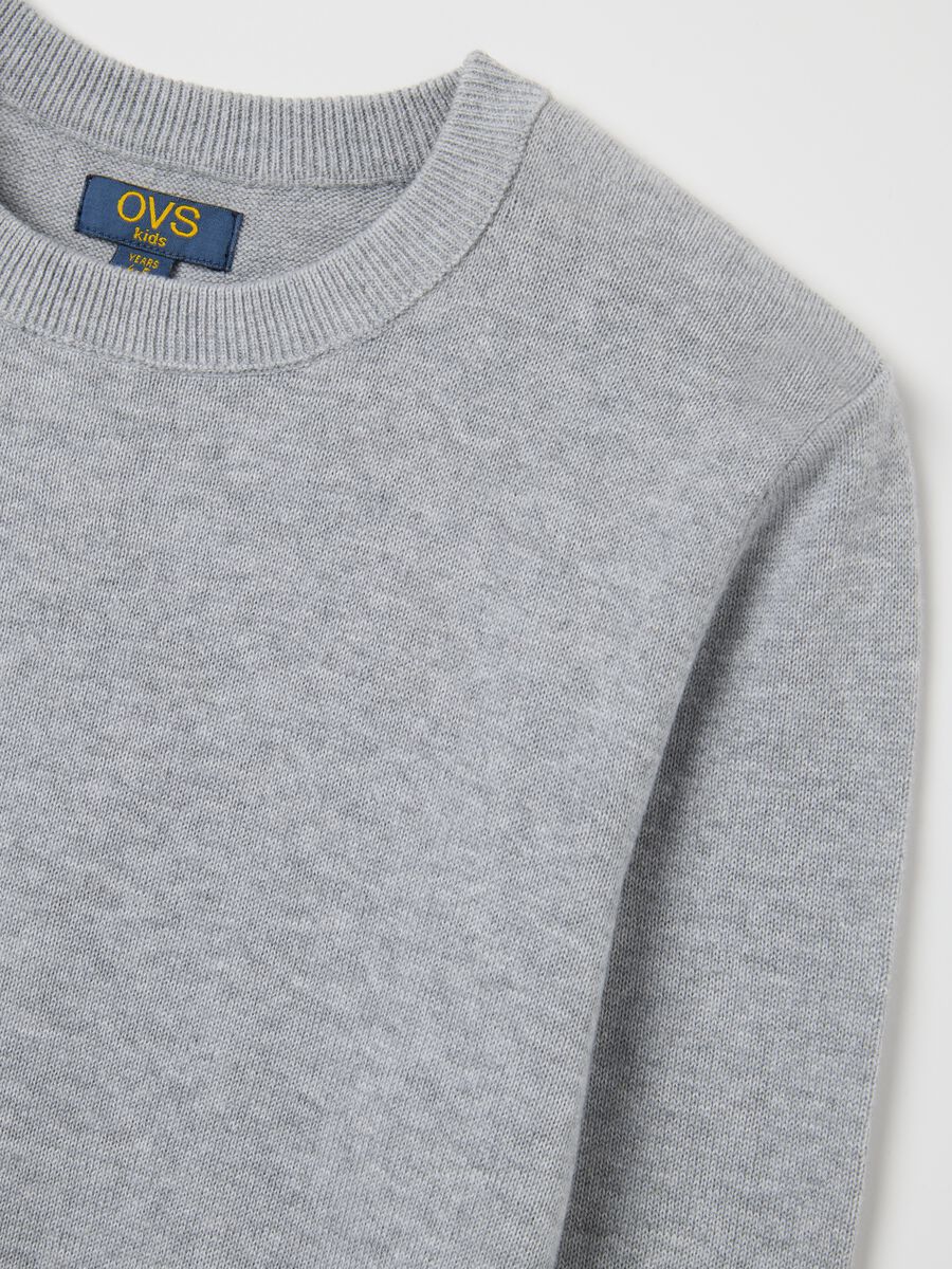 Maglione grigio da bambino in puro cotone vestibilità over_2