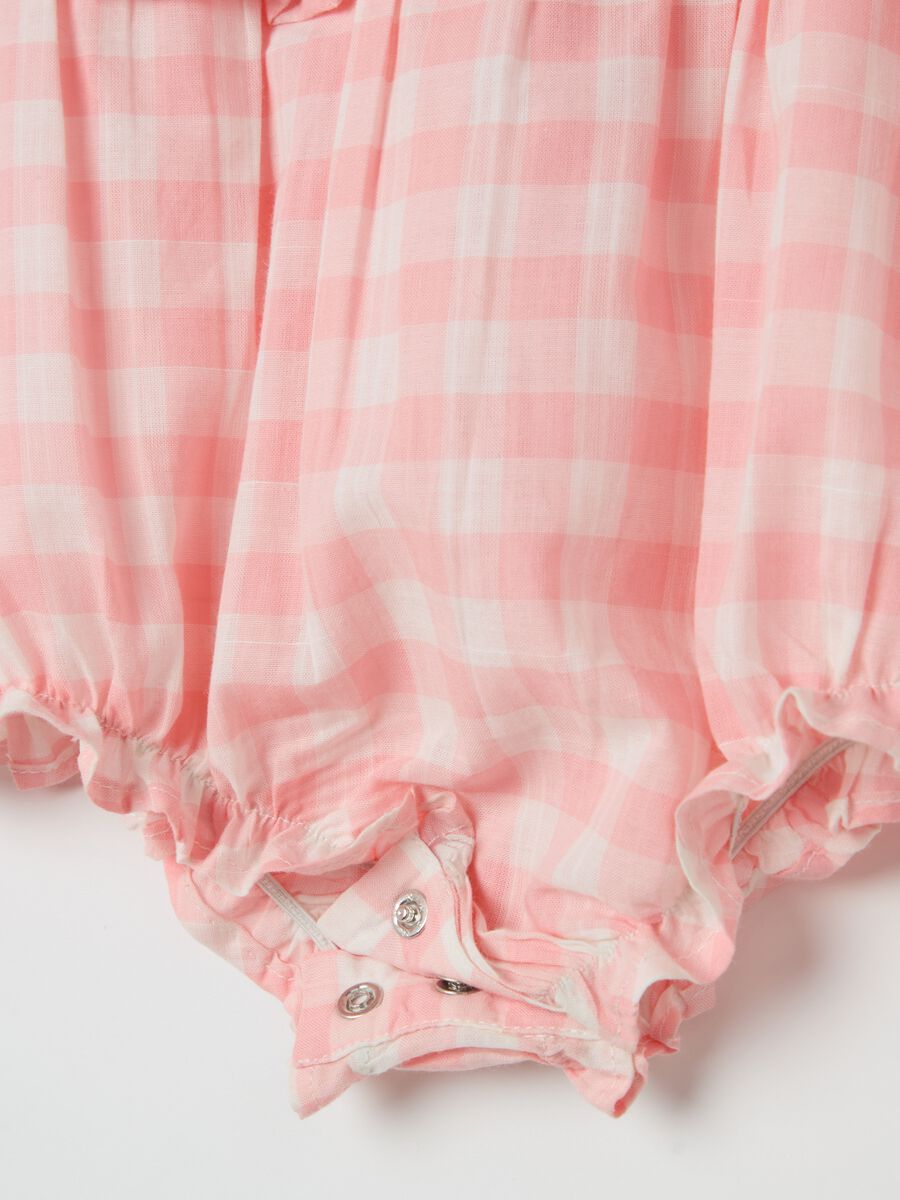 Cotton romper suit with check pattern_2