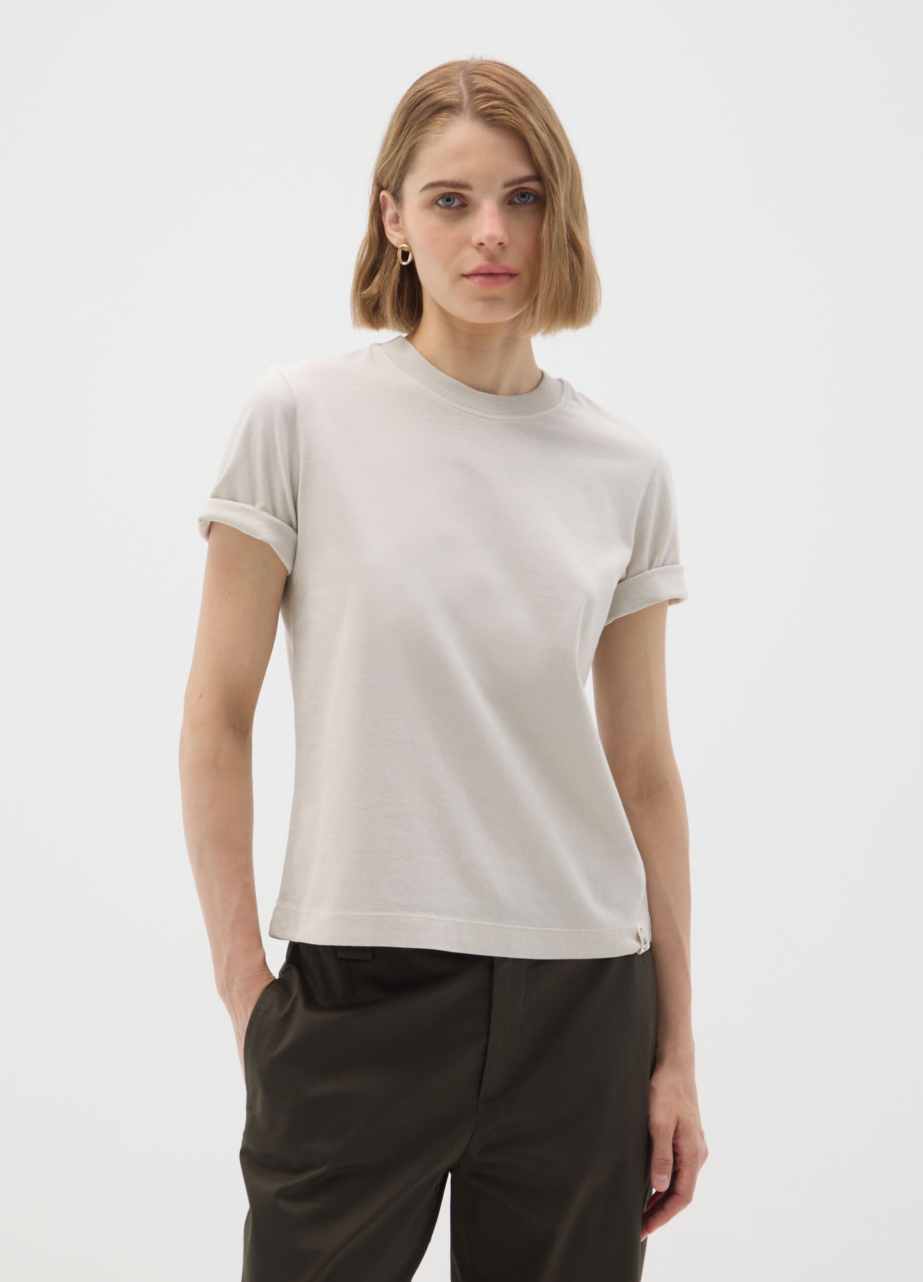 White T-shirt in pure Italian cotton regular fit