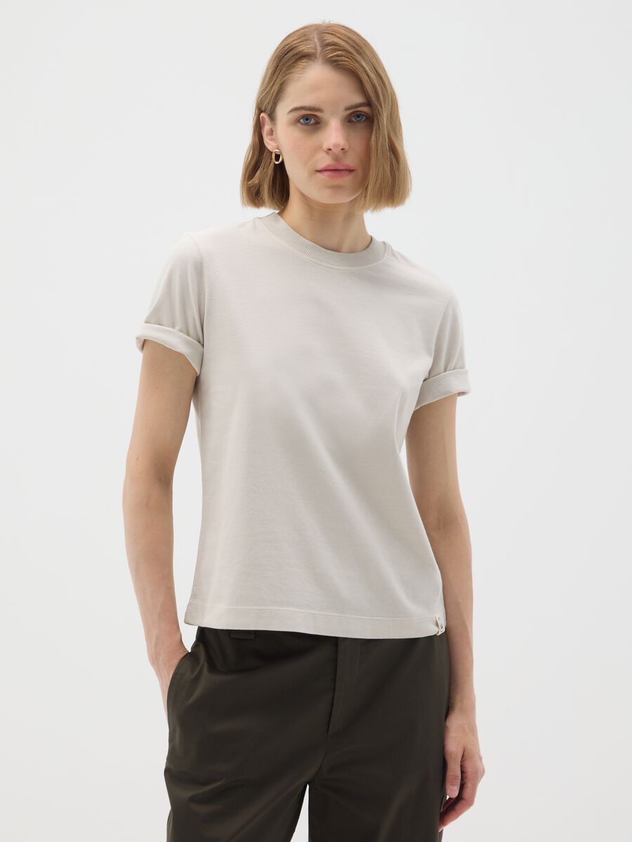 White T-shirt in pure Italian cotton regular fit_0