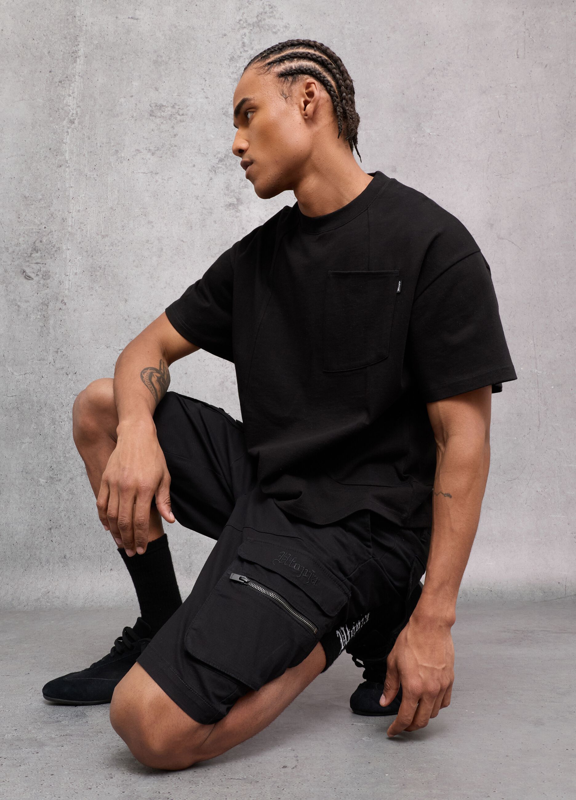 Black Cargo Shorts