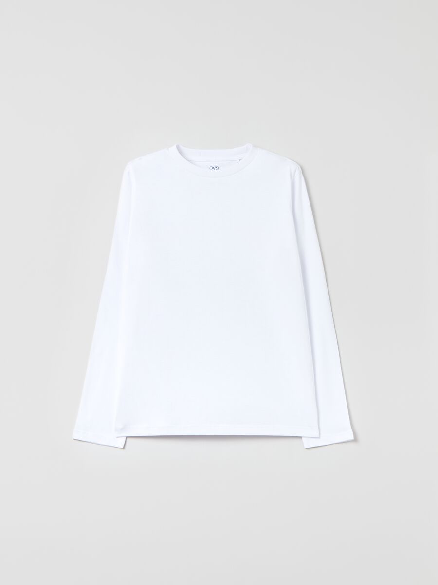 T-shirt in cotone a maniche lunghe_0
