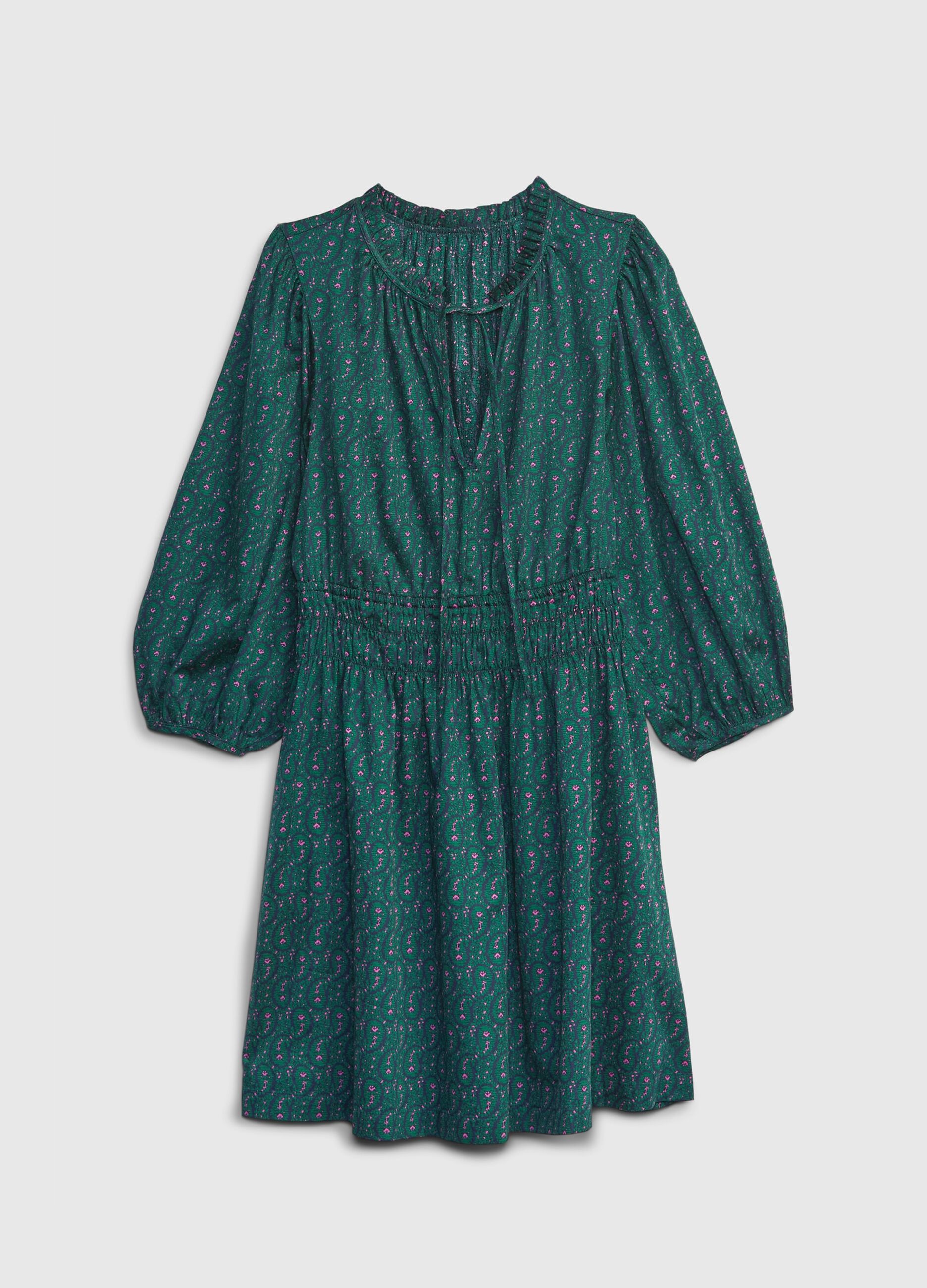 Floerns Abito Donna Con Maniche A Sbuffo E Orlo A Volant, Stampa Leopardata, Morbido, Taglie Forti 0XL-4XL
