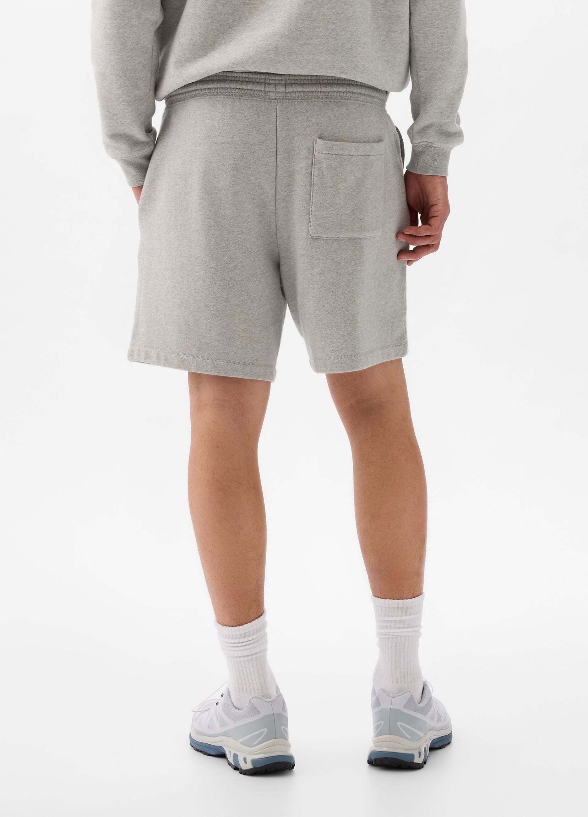 Bermuda joggers in fleece with drawstring