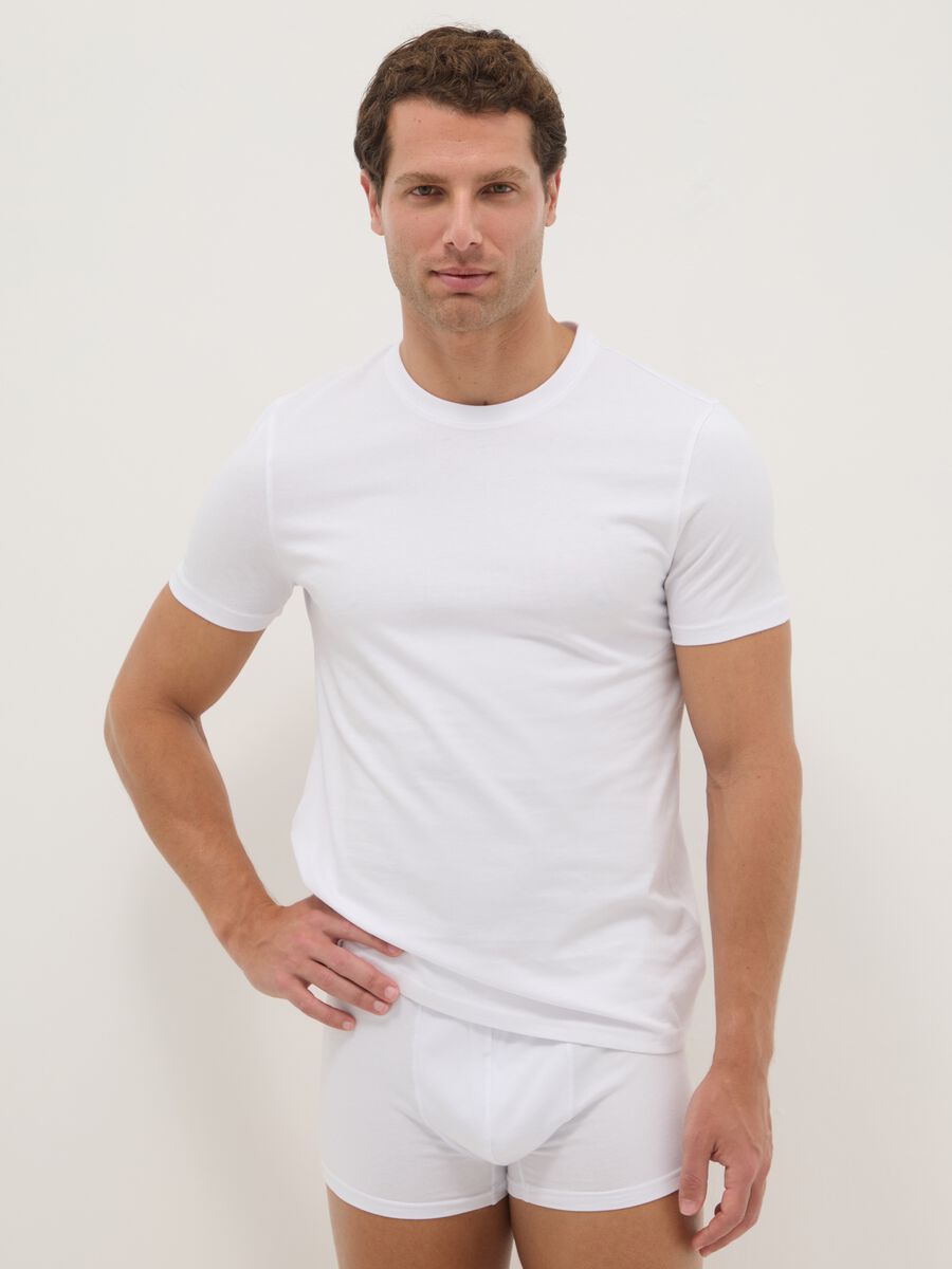 Twin pack of white cotton t-shirts in regular fit_0