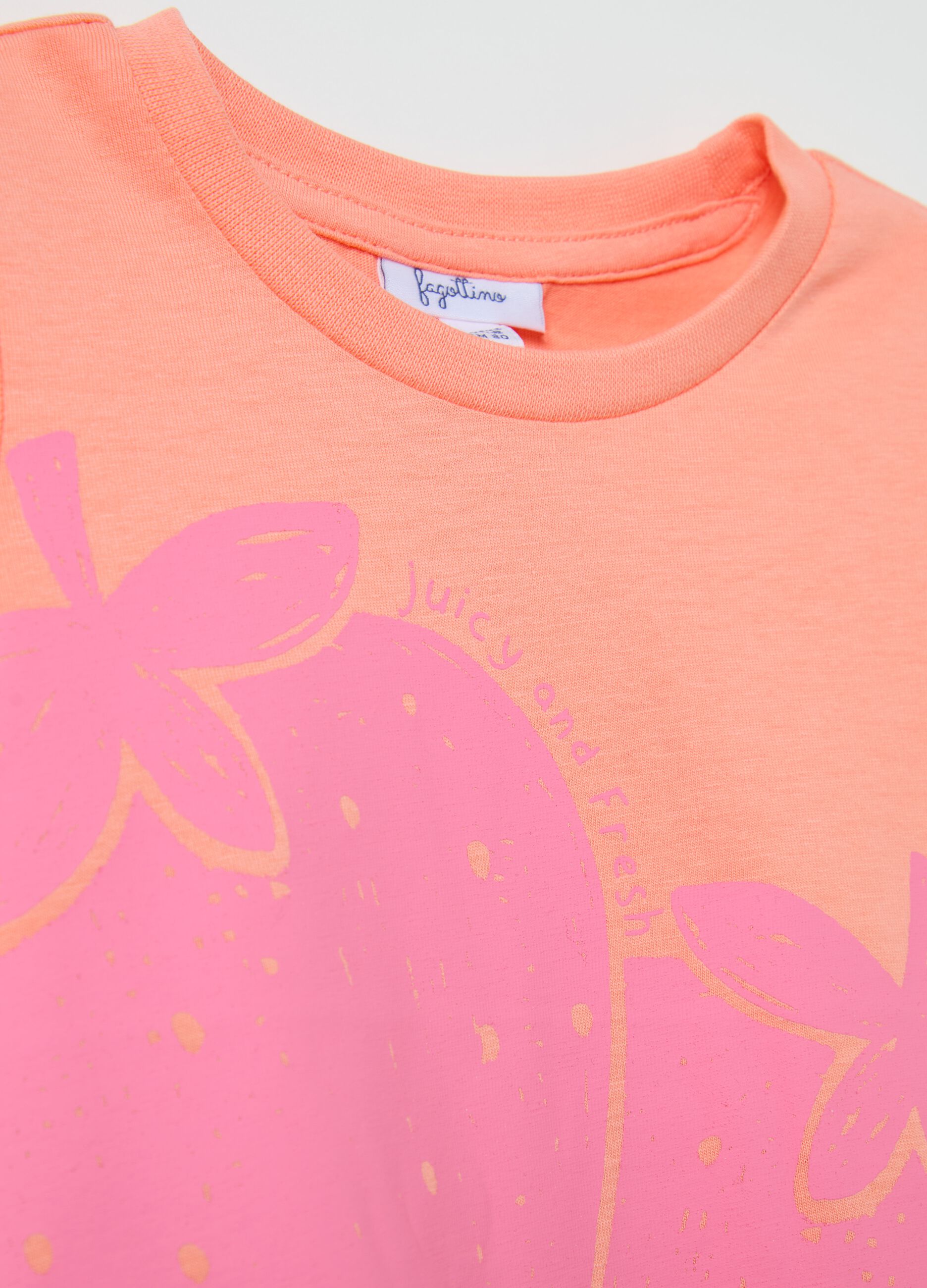 Cotton T-shirt with fruit print