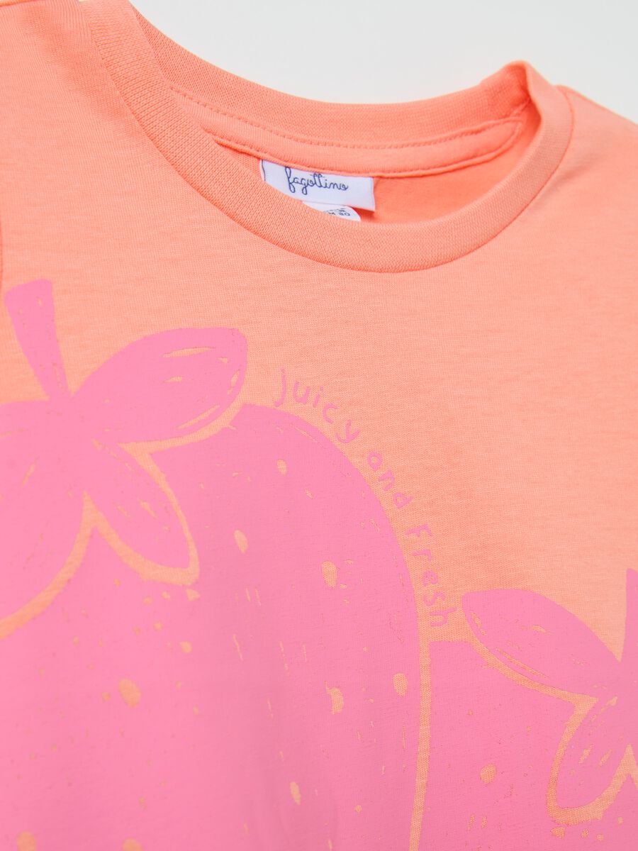 Cotton T-shirt with fruit print_3