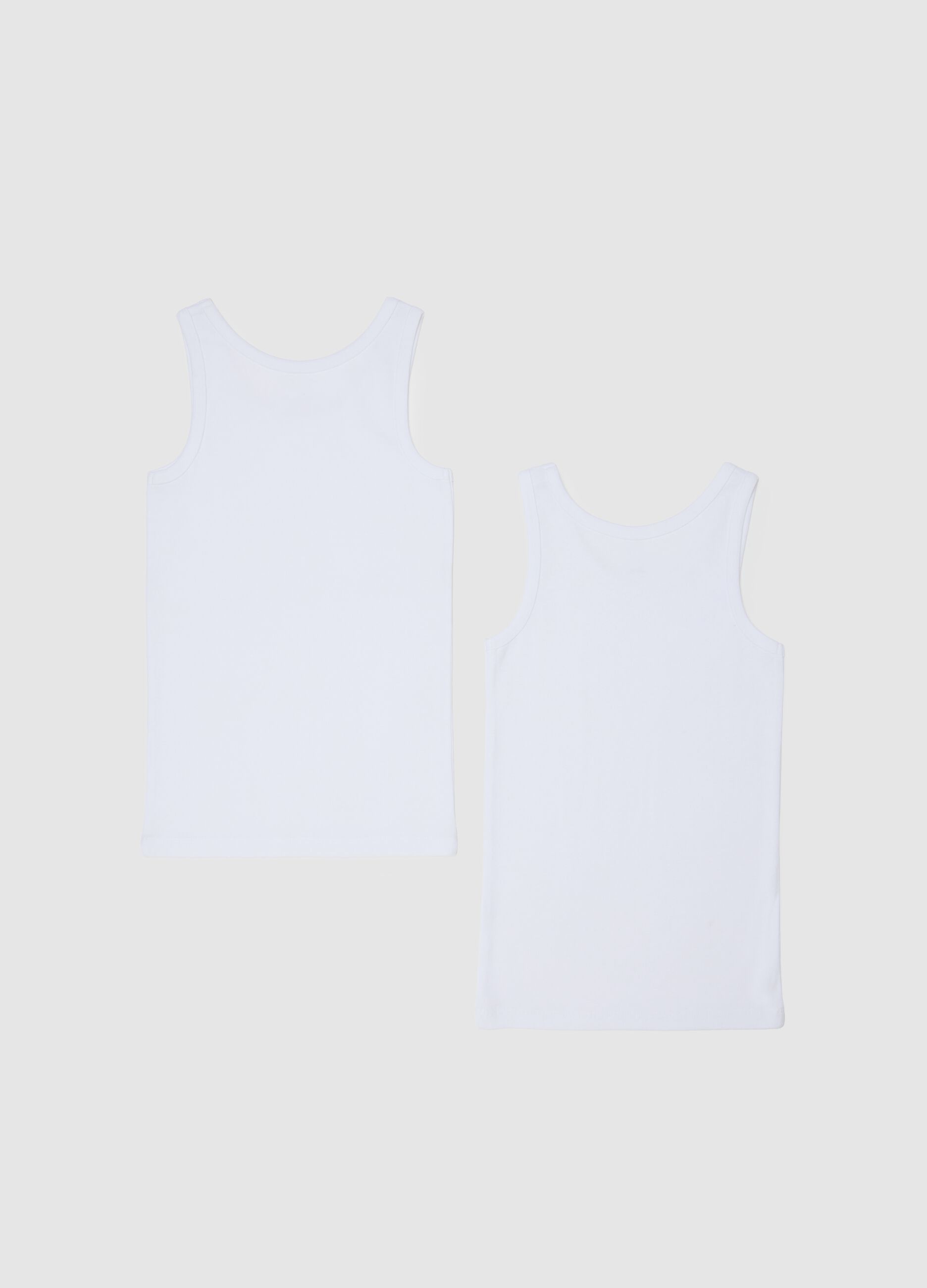 Canottiere da ragazzo in puro cotone bianco regular fit