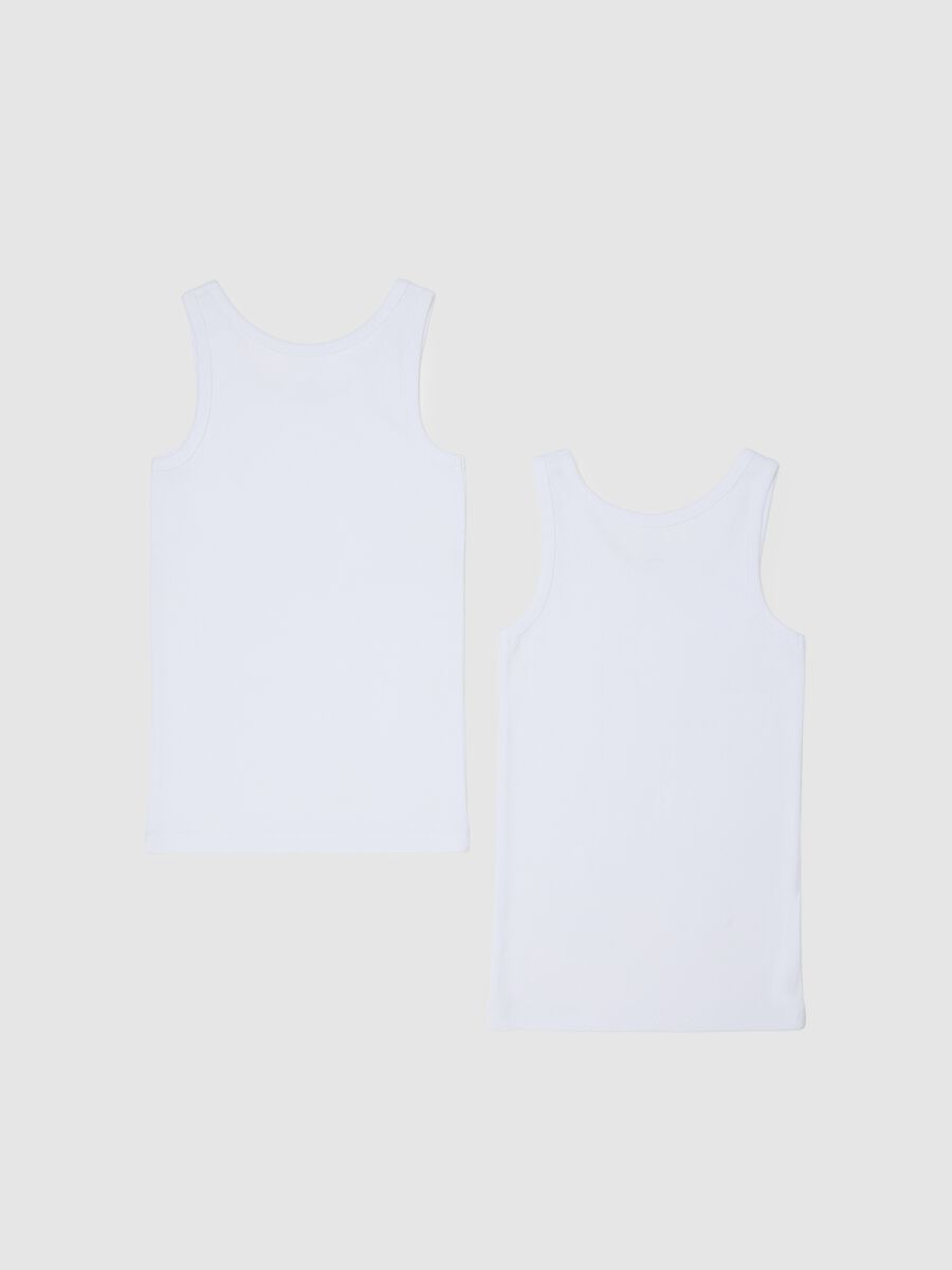 Canottiere da ragazzo in puro cotone bianco regular fit_1