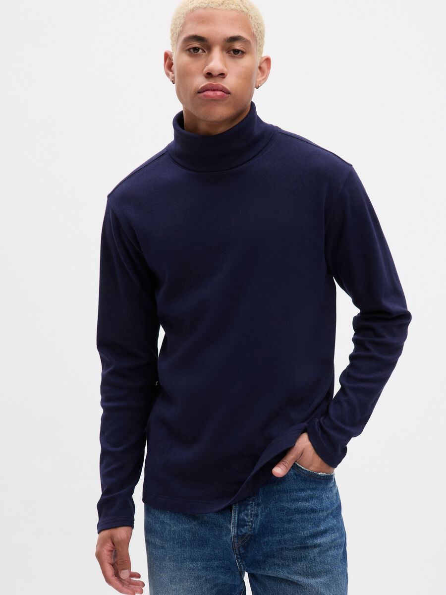 Long-sleeved turtleneck jumper in cotton_0