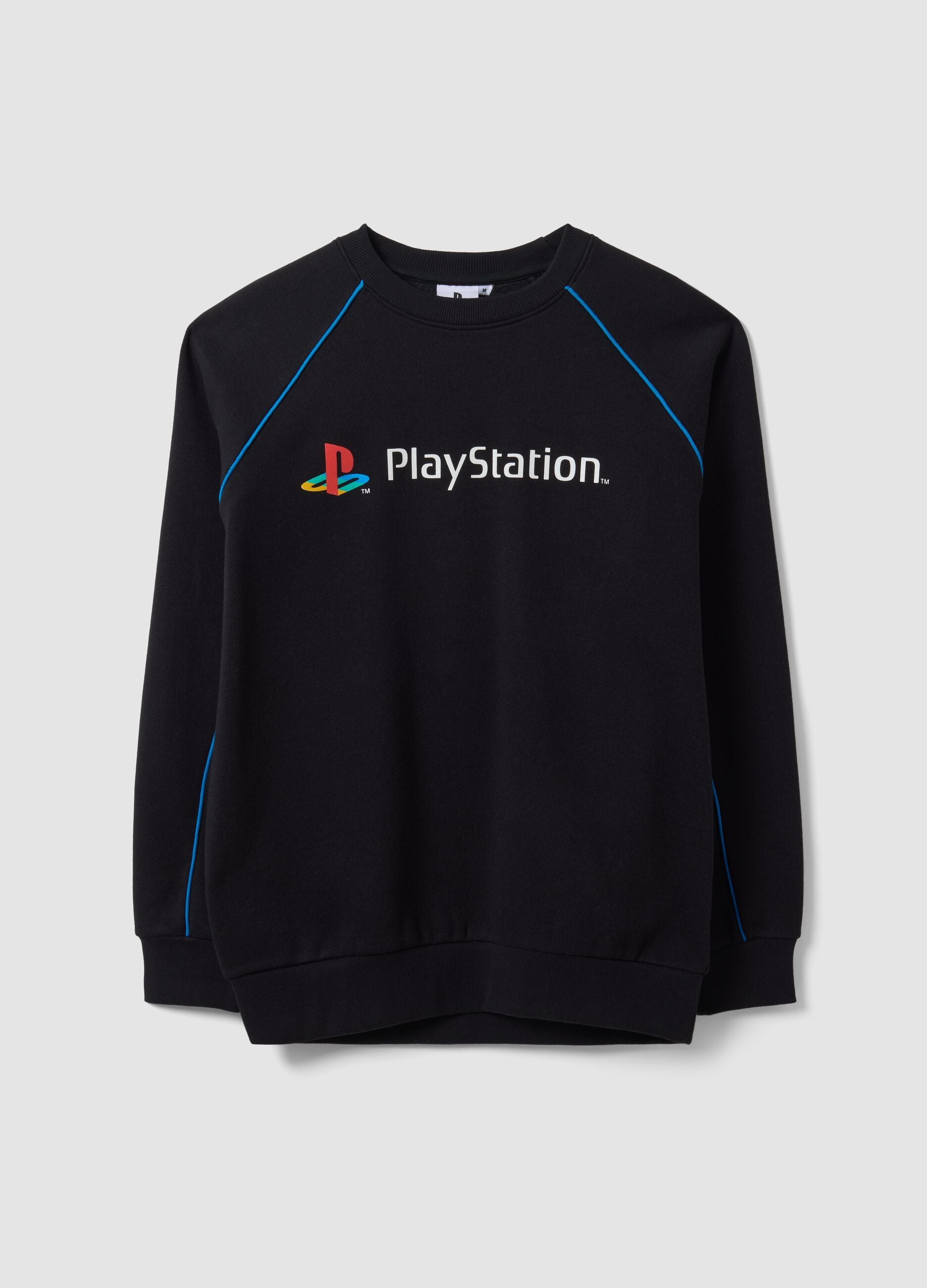 Black cotton-blend sweatshirt with PlayStation print