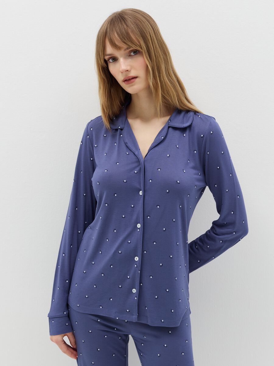 Pyjama top with micro print_1