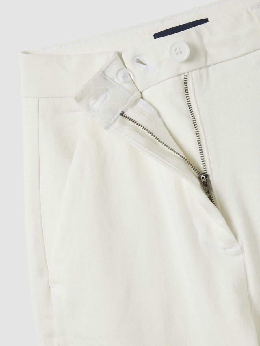 Jeans bianco a gamba larga denim in misto cotone _5