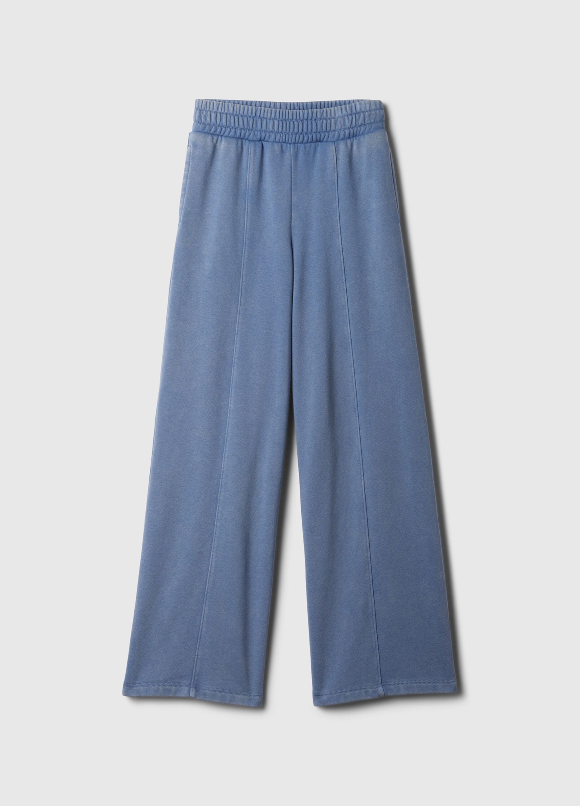 Wide-leg joggers in fleece