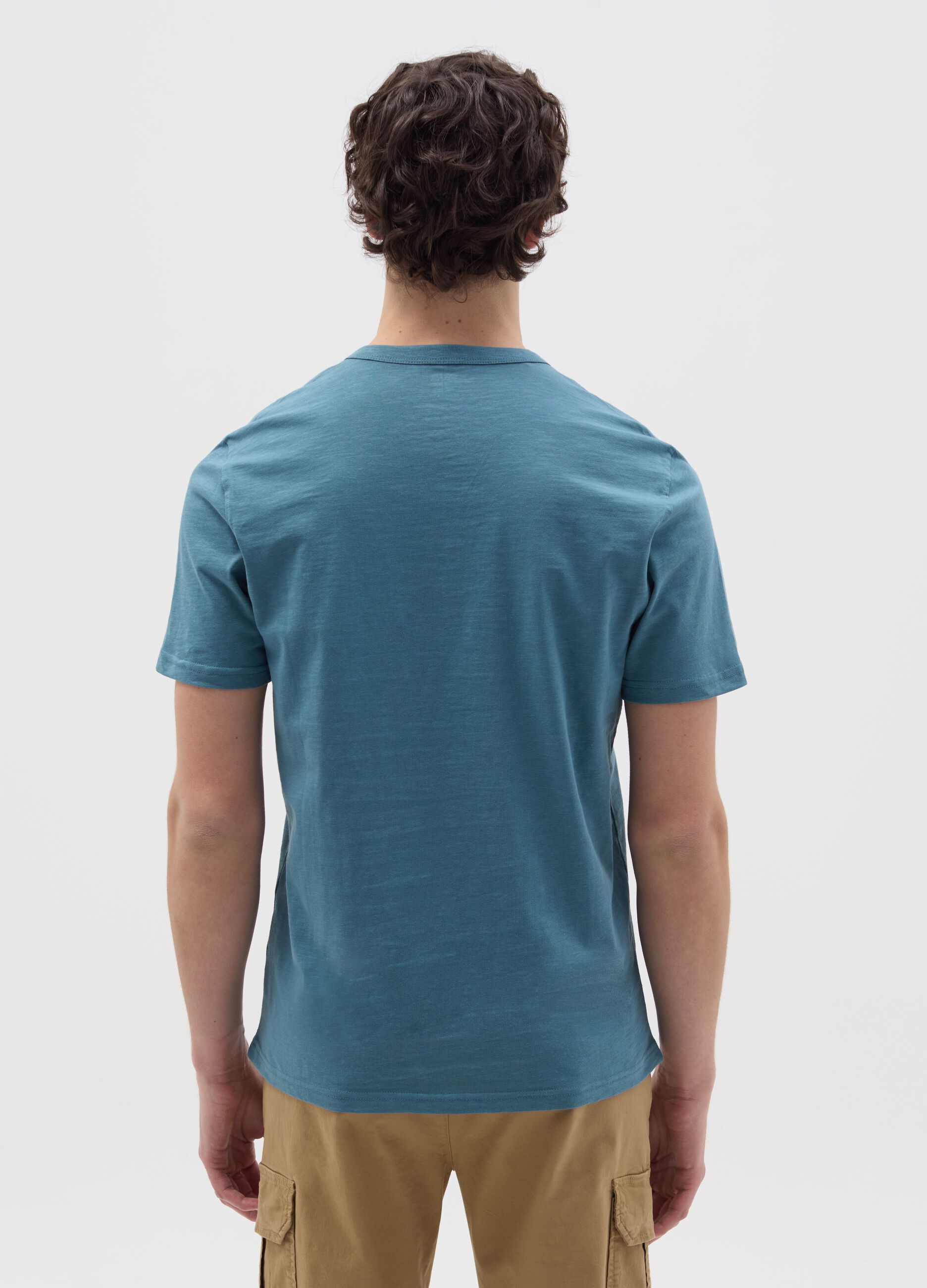T-shirt in cotone scollo serafino
