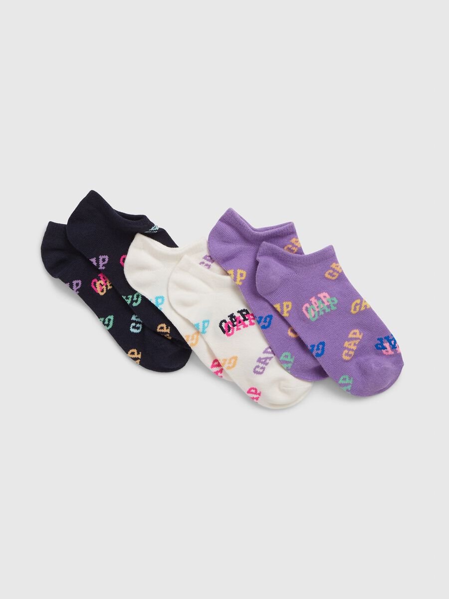 Three-pair pack short multicoloured socks with logo_0