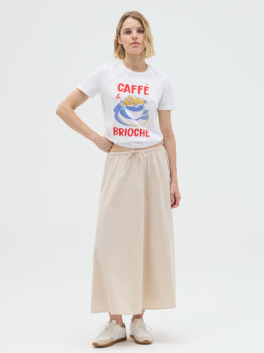 White pure cotton T-shirt, regular fit_1