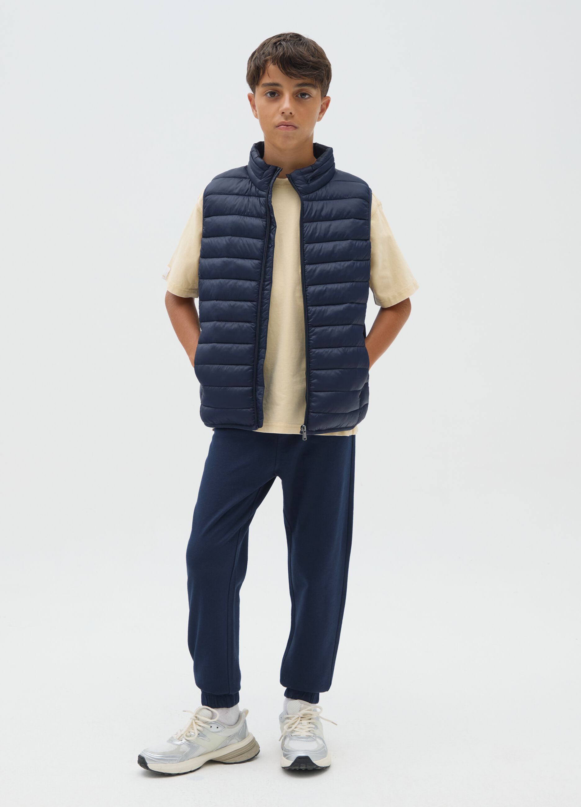 Boys' pure cotton blue trousers regular fit