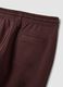 Jogger marroni in misto cotone con fondo a polsino e coulisse_6