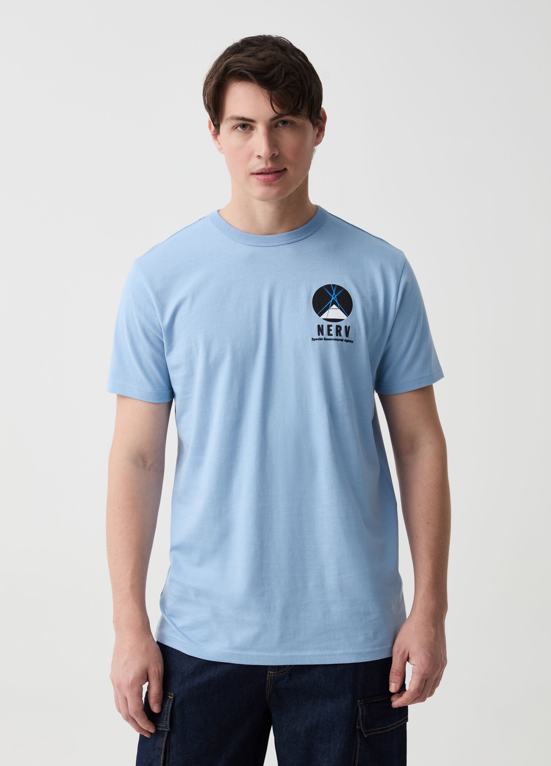 Ovs T-shirt in cotone stampa Evangelion Nerv