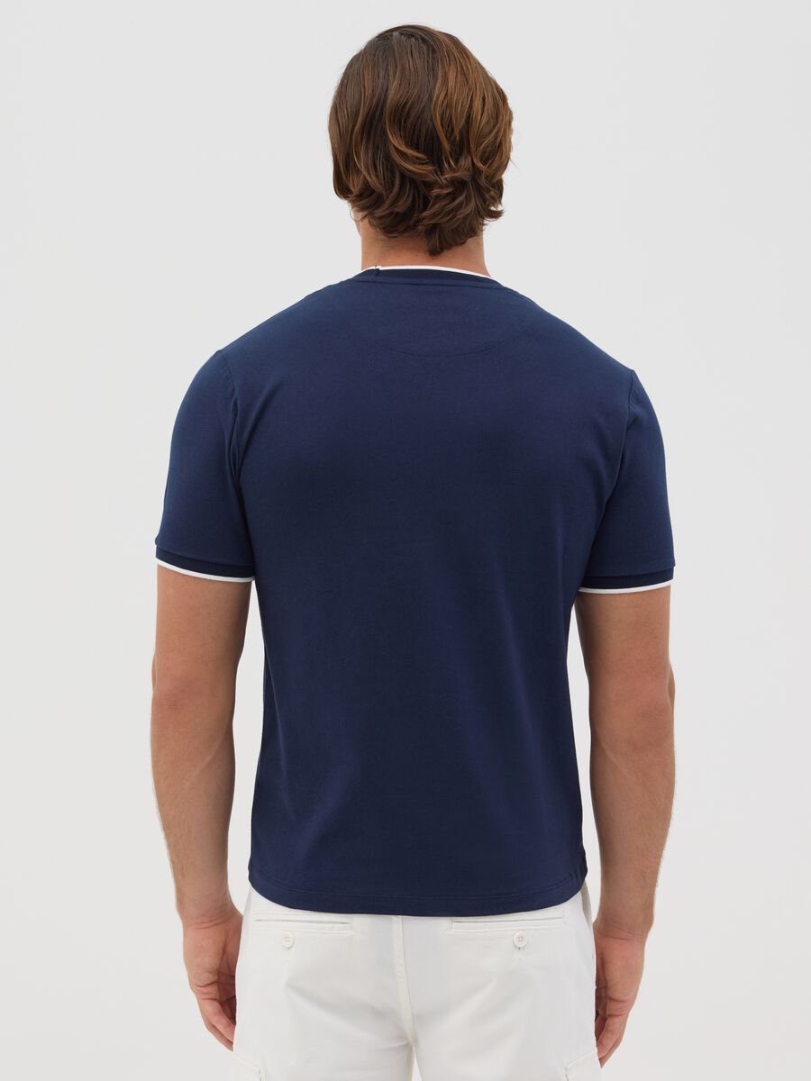 Blue fitted T-shirt in cotton_2