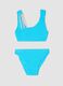 Blue bandeau bikini in stretch fabric_0