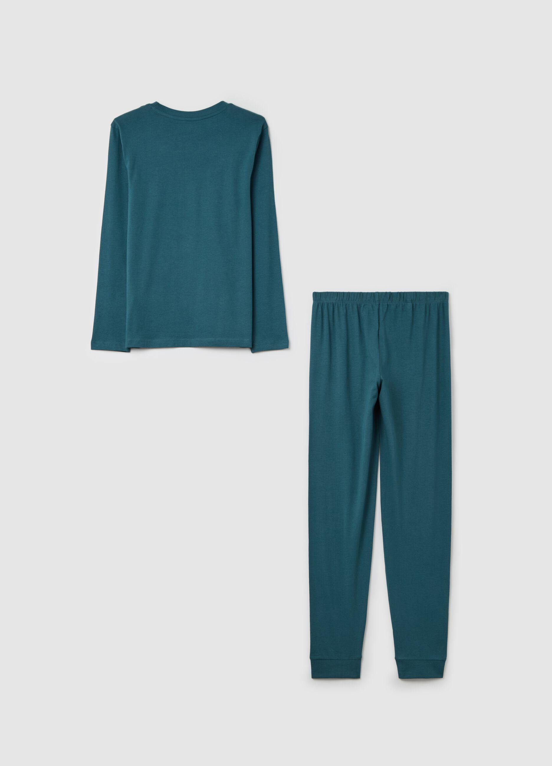 Cotton pyjamas with football motif print