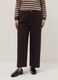 Brown straight stretch cotton trousers regular fit_1