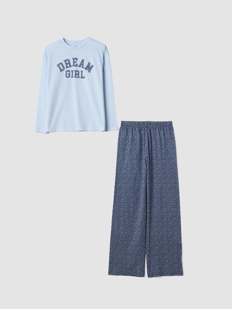 Multicolour pure organic cotton pyjamas with &ldquo;Dream Girl&rdquo; slogan_0