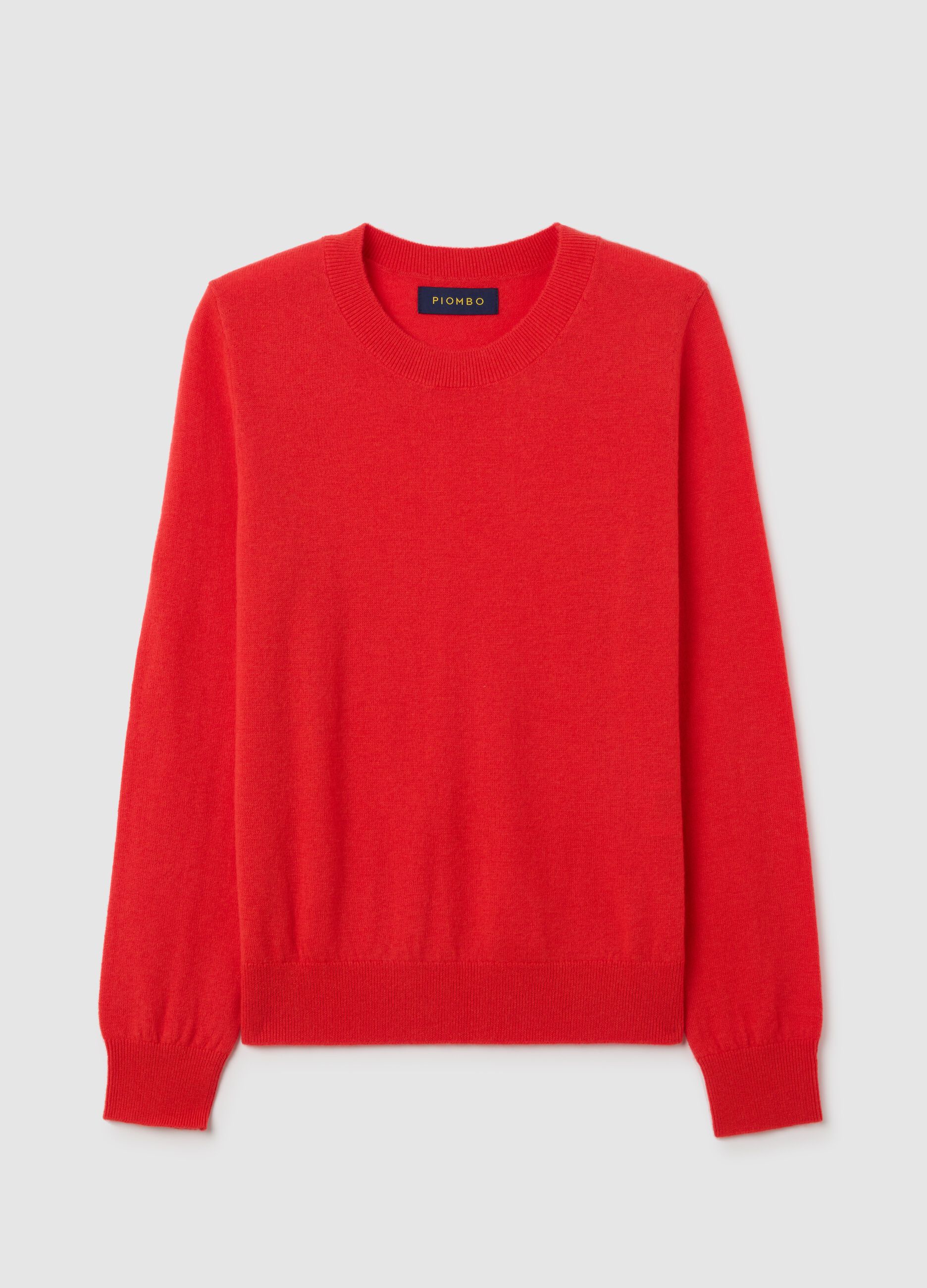 Red pure wool jumper regular fit
