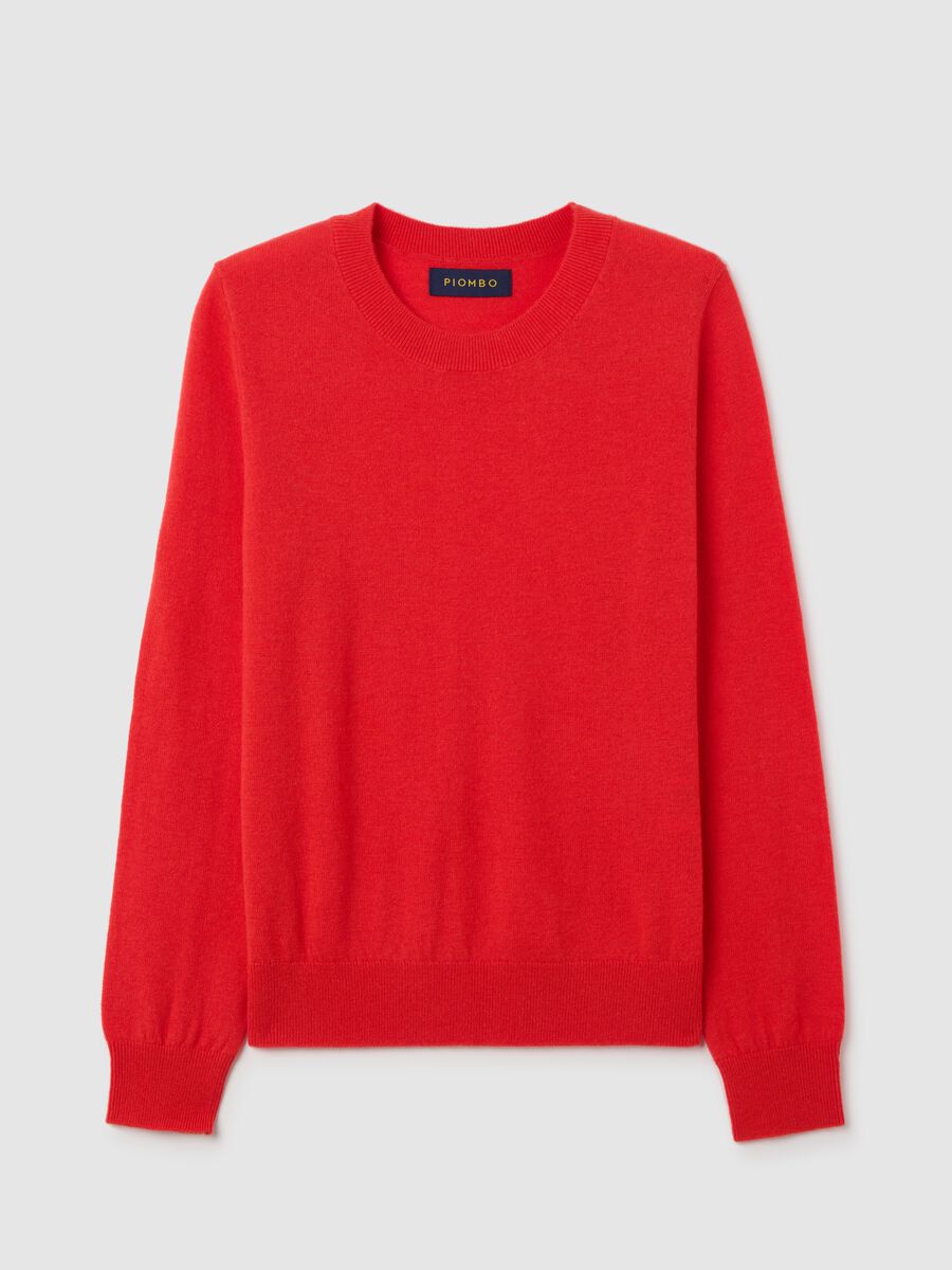 Red pure wool jumper regular fit_0