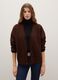 Brown oversized V-neck cardigan with buttons_3