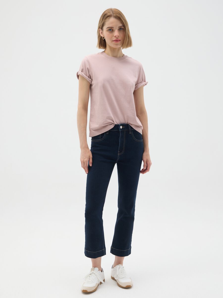 Regular fit pink T-shirt in pure Italian cotton_1