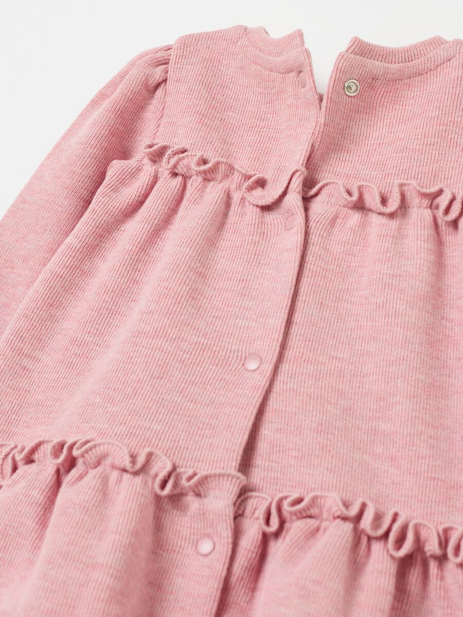 Ribbed dress with frilled flounce_3