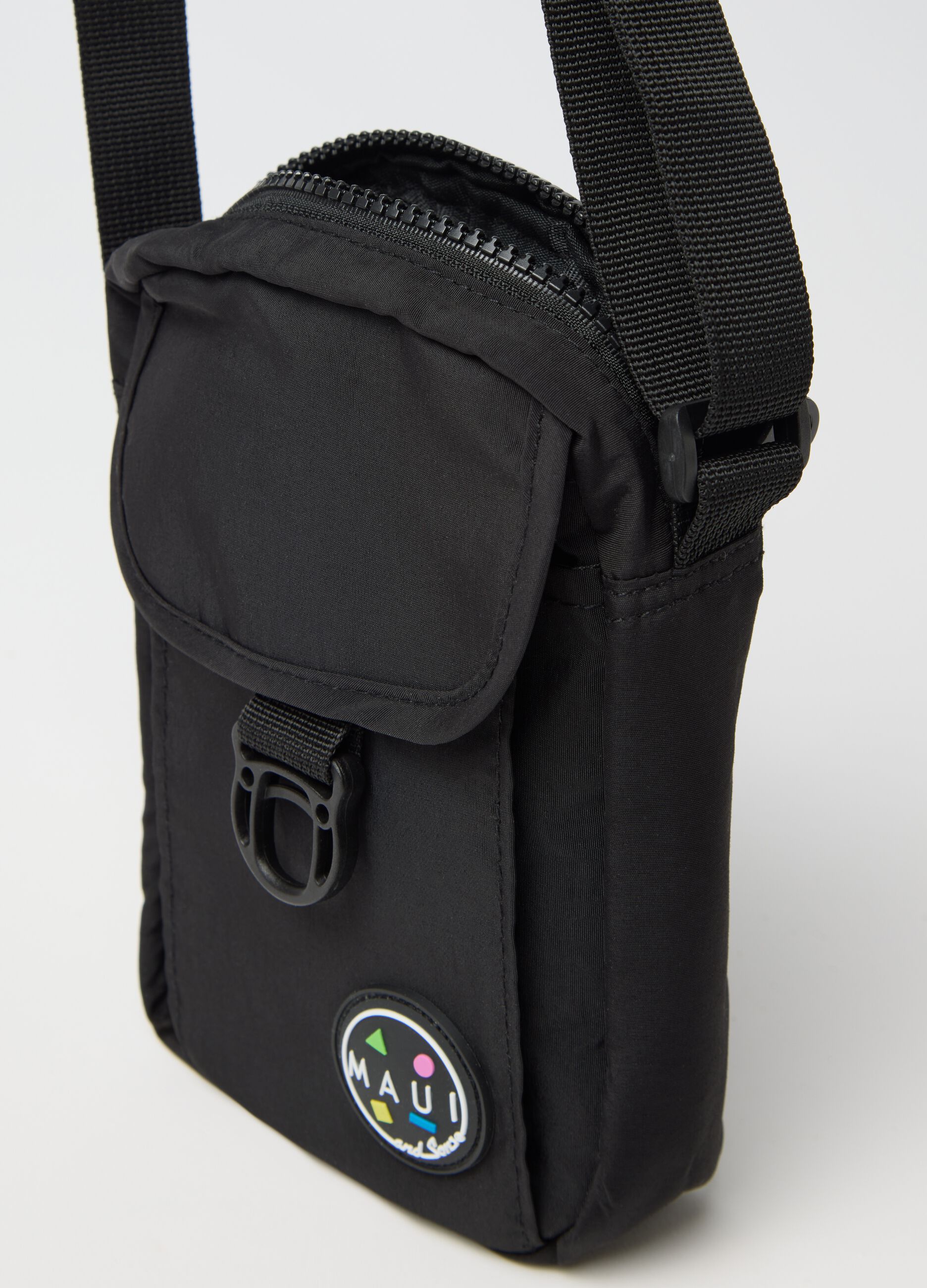 Black Nylon Maui Shoulder Bag