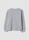 Grey marl sweatshirt with ribbed collar in organic cotton and viscose blend_1