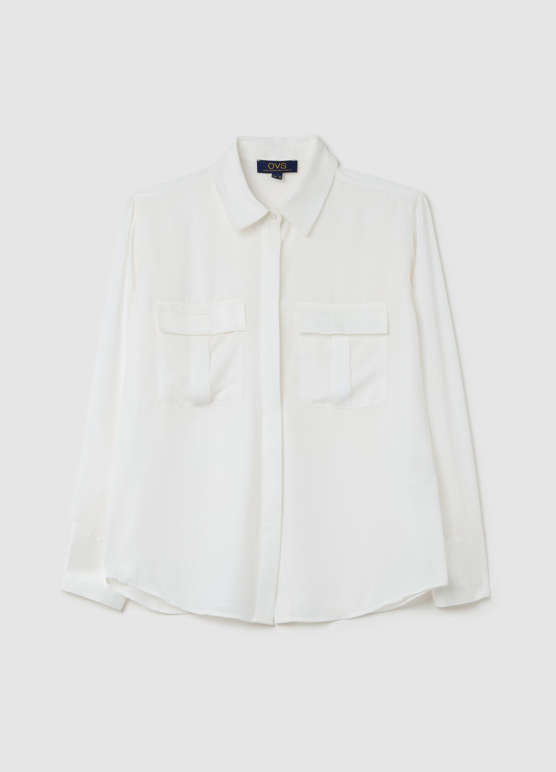 Camicia con dettagli in satin