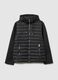 Black padded jacket regular fit with hood and zip_4