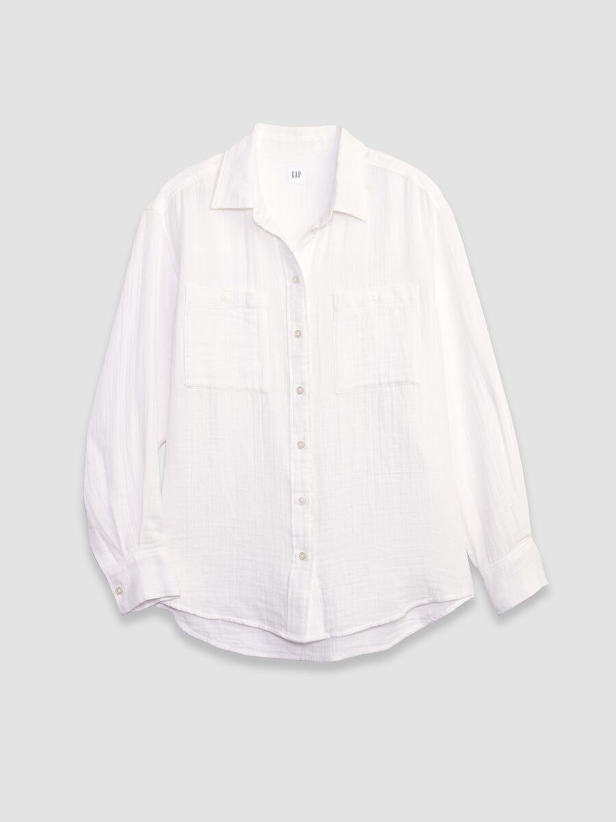 Oversize shirt in crinkle-effect gauze_5