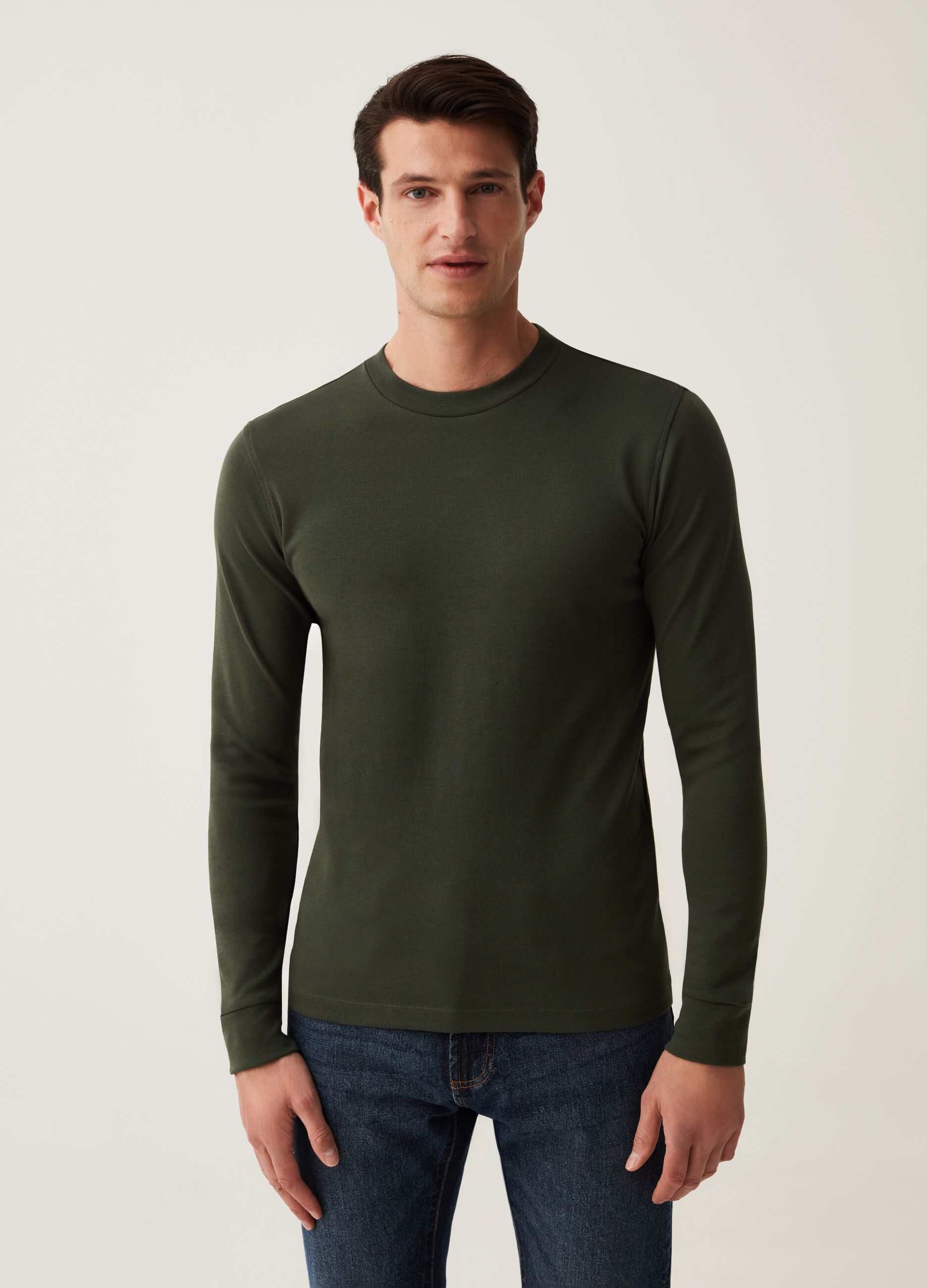 T-shirt a maniche lunghe scollo rotondo_0