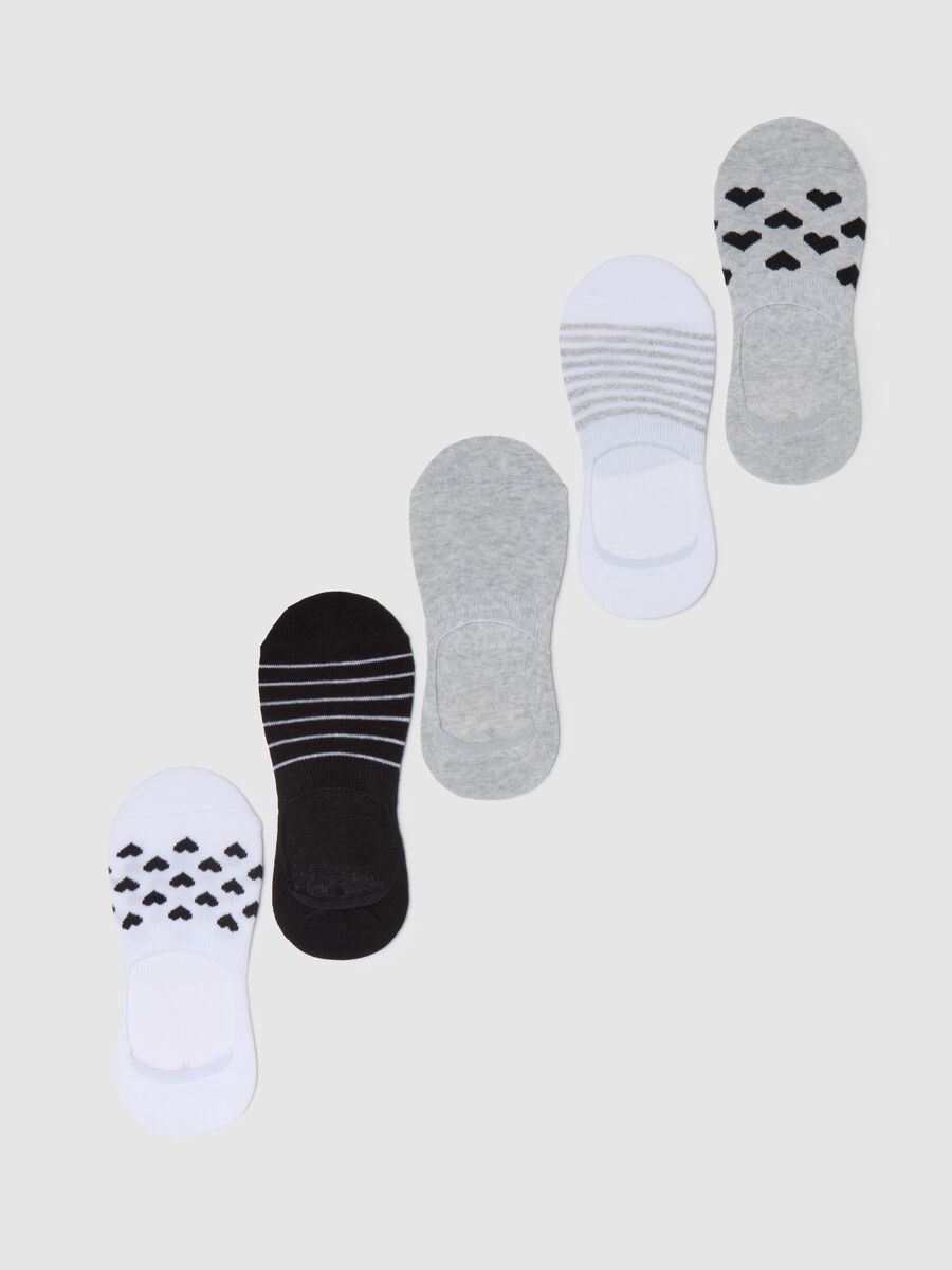 Five-pair pack shoe liners with design_0