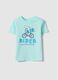 White pure cotton children's regular fit t-shirt with rider print_0