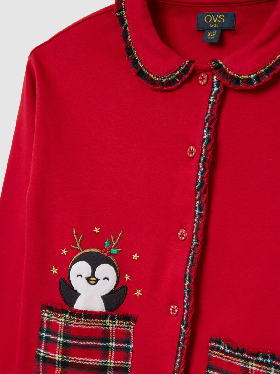 Girls' multicolour plaid pyjama in pure cotton regular fit_2