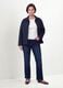 Blue pure cotton jacket with contrast collar, regular fit_2