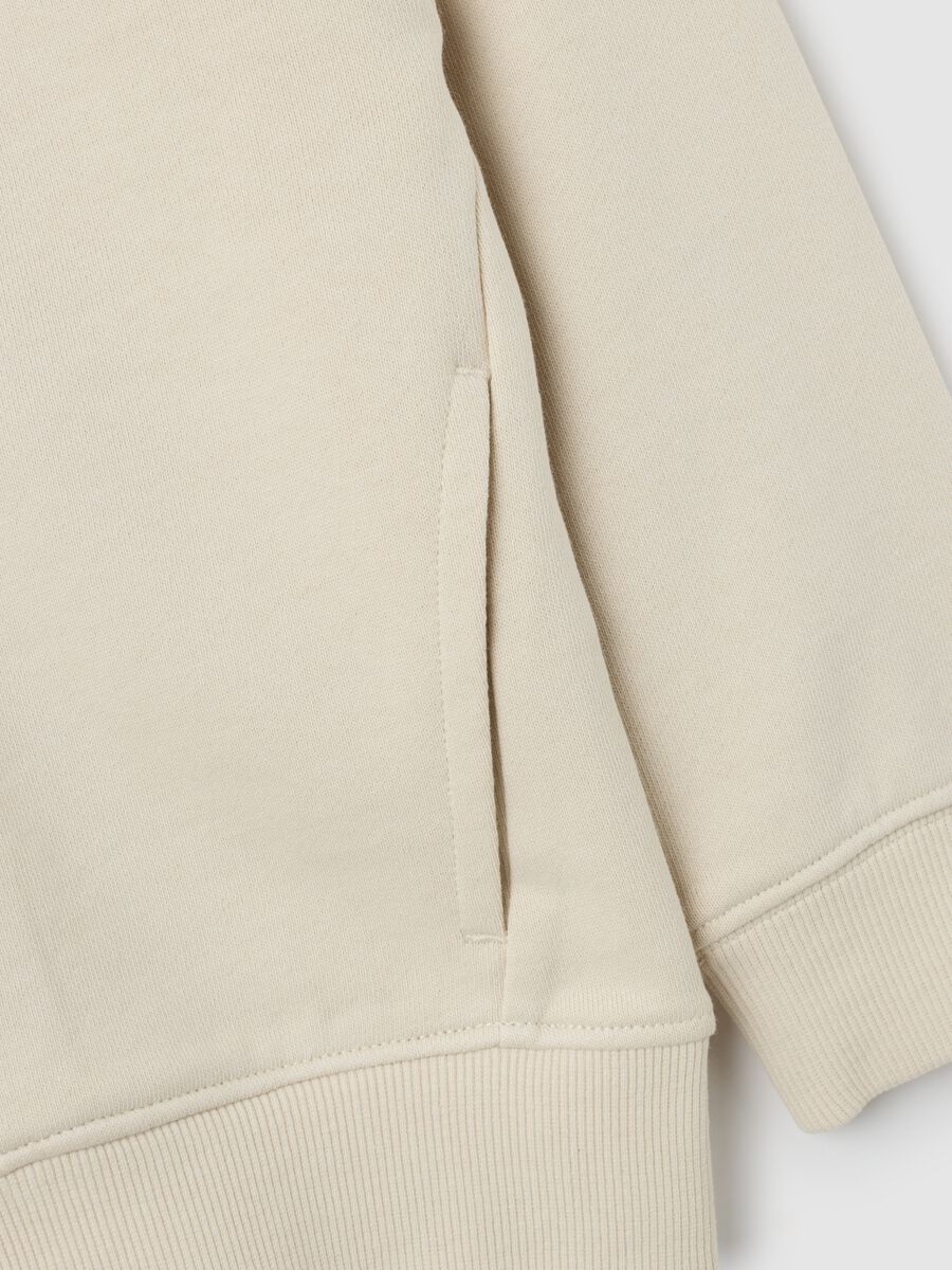 Felpa da bambino in puro cotone beige regular fit_2