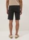 Black stretch cotton Bermuda shorts_2